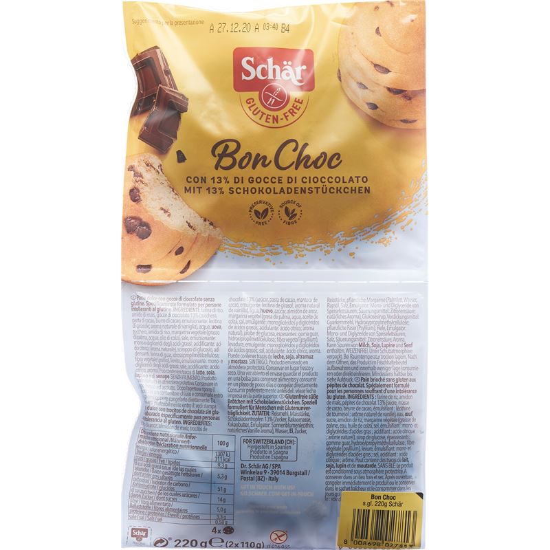 SCHÄR Bon Choc süsse Brötchen Schok o Gluten 220 g