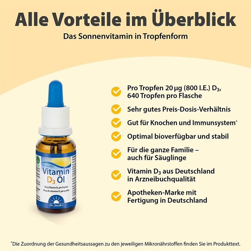 DR. JACOB'S Vitamin D3 Öl 20 ml