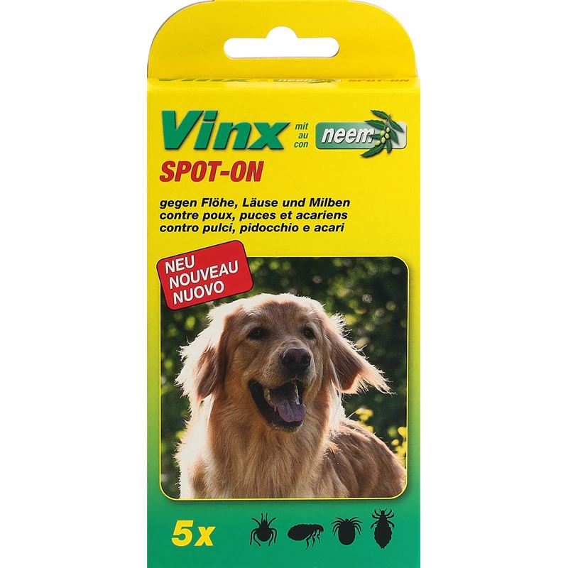 VINX Bio Spot On Tropfen mit Neem Hund 5 x 1 ml