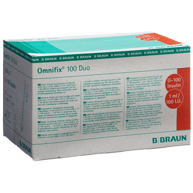 OMNIFIX Insulin 1ml duo mit Kanüle G26 100 Stk