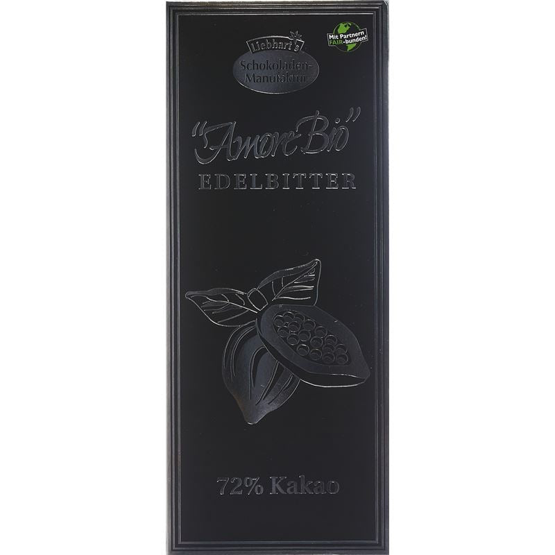LIEBHART Schoko Edelbitt Kakao 72% Bio 100 g