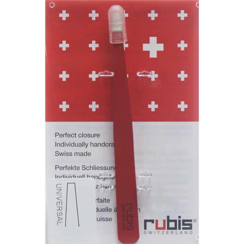 RUBIS Pinzette gerade rot Inox