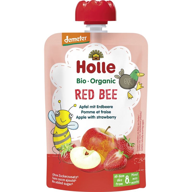 HOLLE Red Bee Pouchy Apfel Erdbeere 100 g