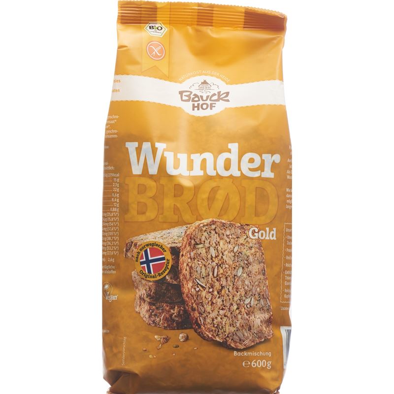 BAUCKHOF Wunderbrot Gold m Kurkuma glutenfr 600 g