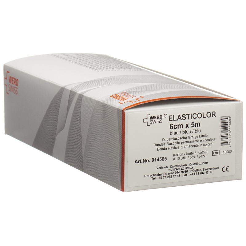 WERO SWISS Elasticolor El Bind 5mx6cm blau 10 Stk