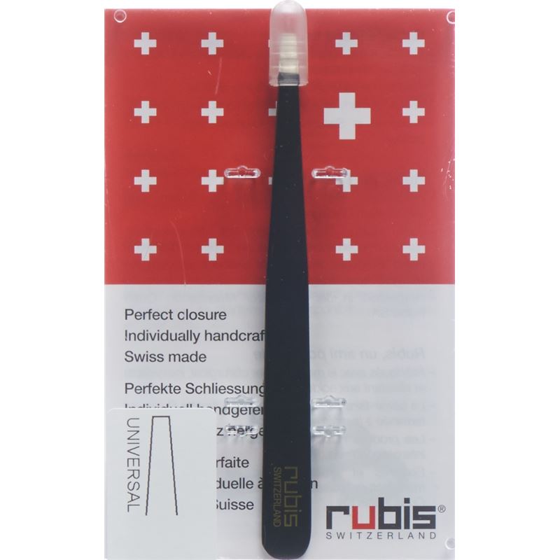 RUBIS Pinzette gerade schwarz Inox