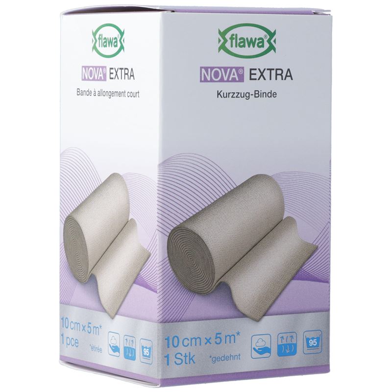 FLAWA NOVA EXTRA Kurzzugbinde 10cmx5m hautfarbig