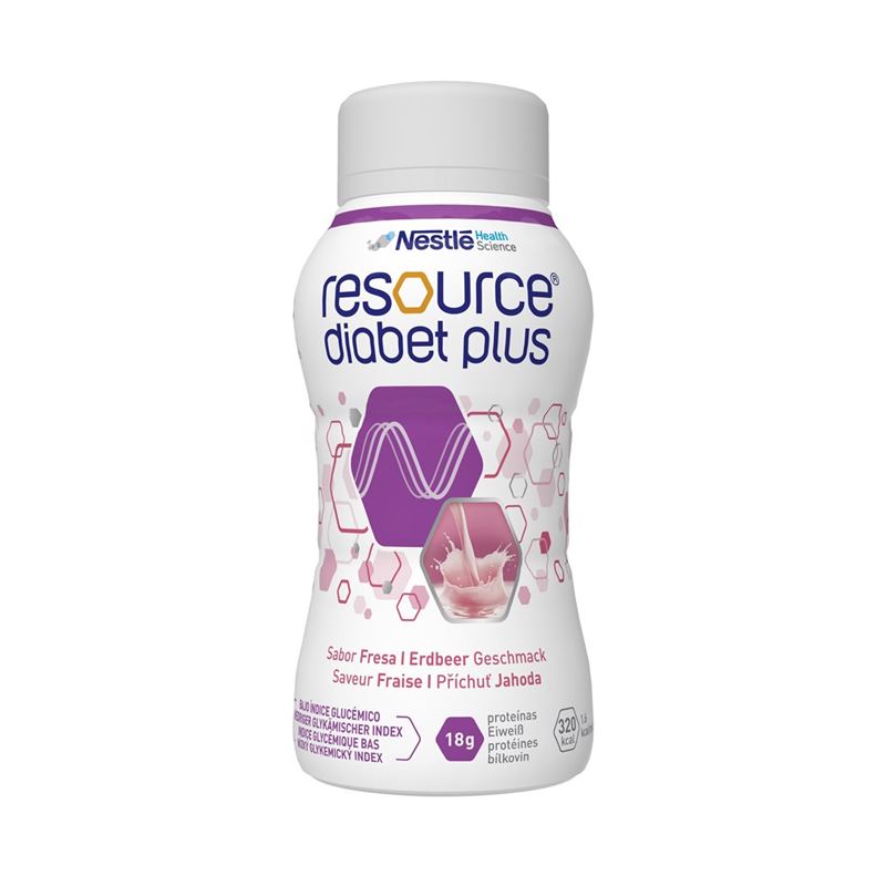 RESOURCE Diabet Plus Erdbeere 4 Fl 200 ml