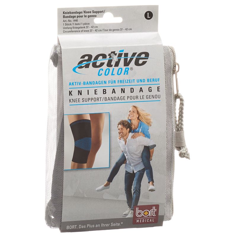 BORT ActiveColor Kniebandage XL +42cm schwarz