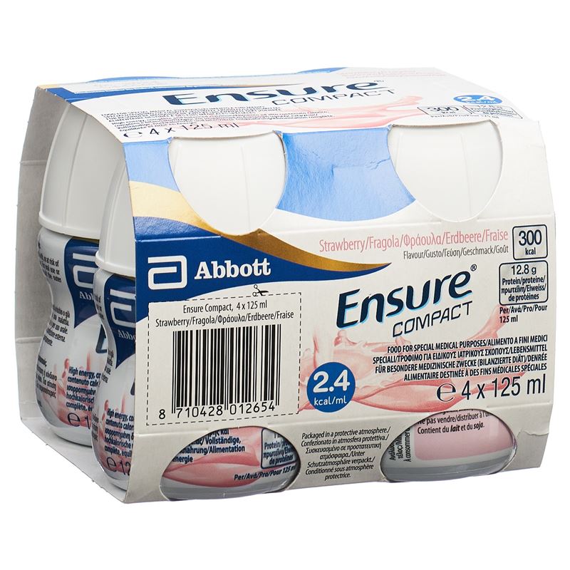 ENSURE Compact 2.4 kcal Drink Erdbeer 4 x 125 ml