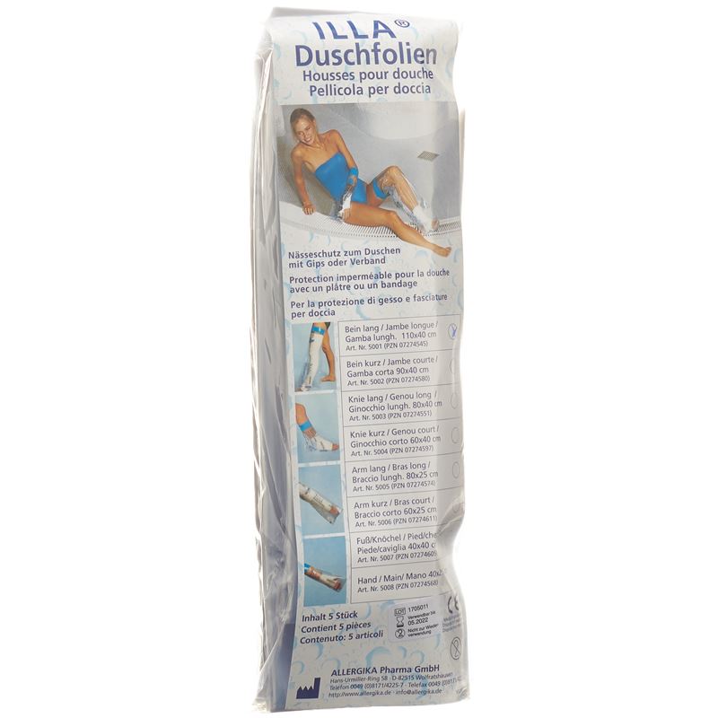 ILLA Dusch Schutzfolie 110x40cm Bein Btl 5 Stk