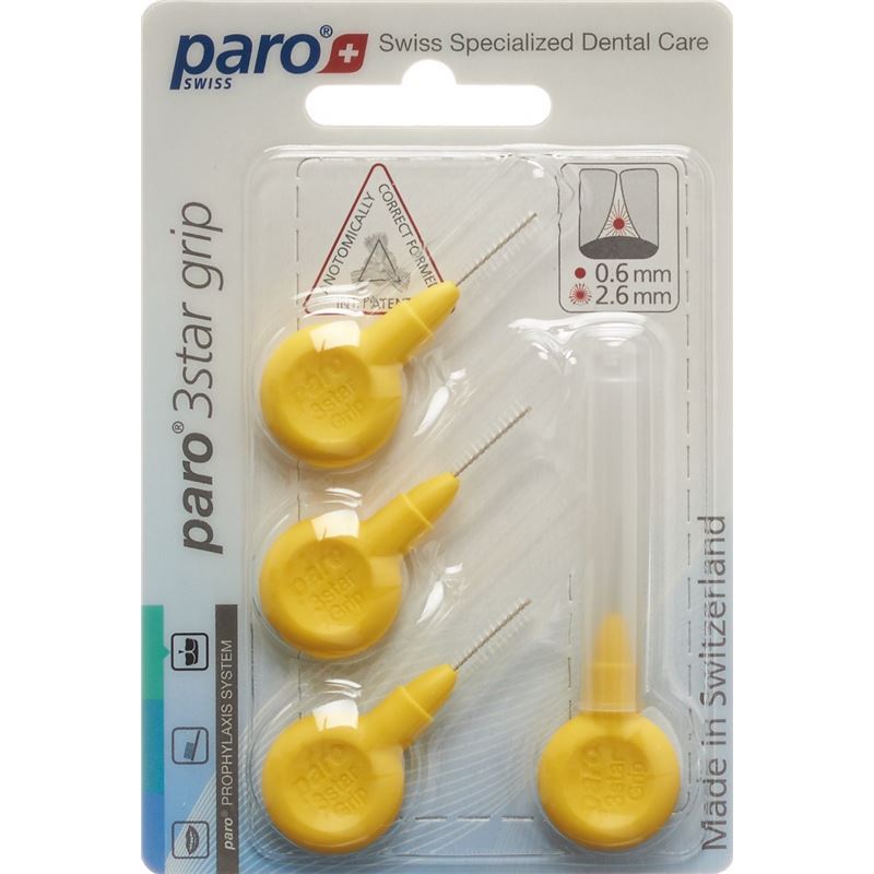 PARO 3STAR-GRIP 2.6mm gelb zylin 4 Stk