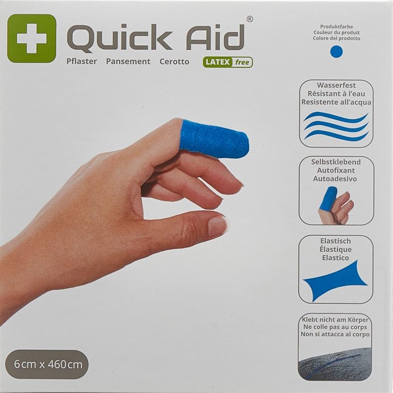 QUICK AID Pflaster 6x460cm Latexfrei blau