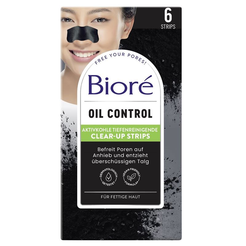 BIORE tiefenreinig Clear-Up Strip Aktivkohle 6 Stk