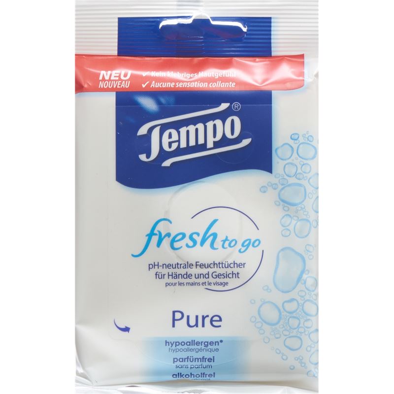 TEMPO Feuchttücher Fresh to go Pure 10 Stk