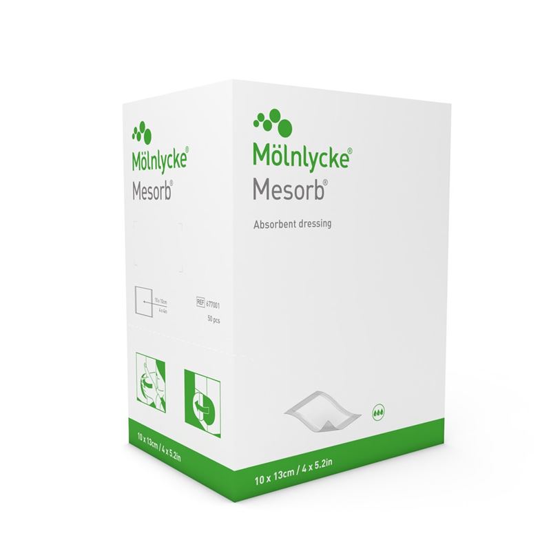 MESORB Absorbier Saugverband 10x13cm steril 50 Stk