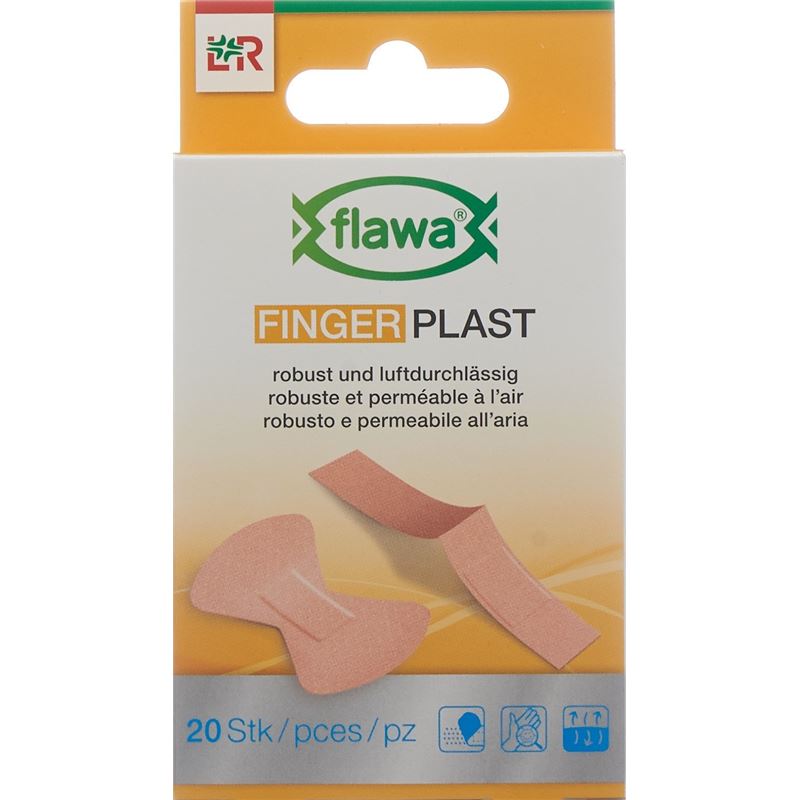 FLAWA Finger Plast robustes Textilpfl 2 Gr 20 Stk