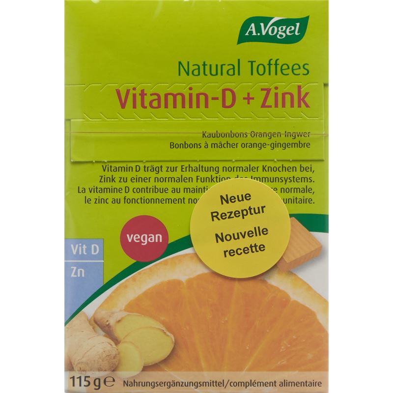 VOGEL Natural Toffees Vit D+Zink Orang-Ingw 115 g