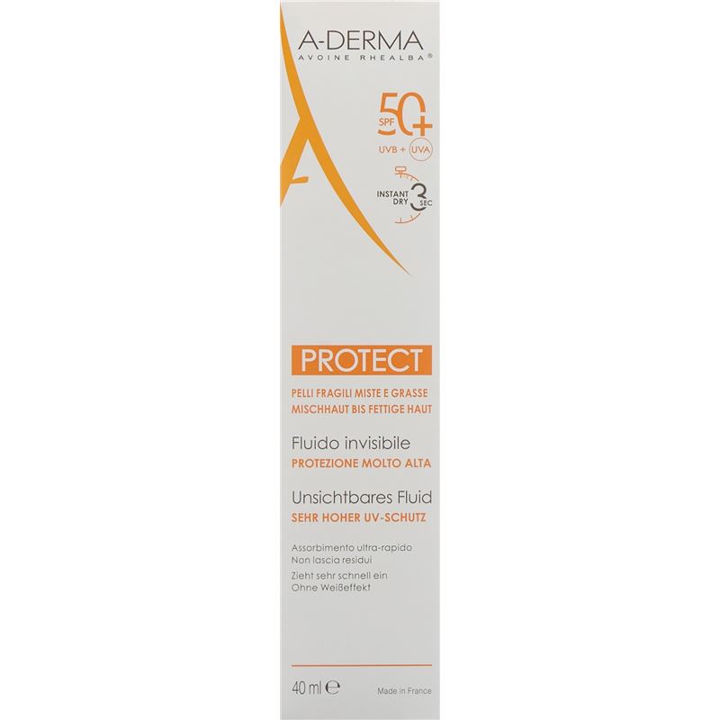 A-DERMA PROTECT Fluide invisible SPF50+ 40 ml