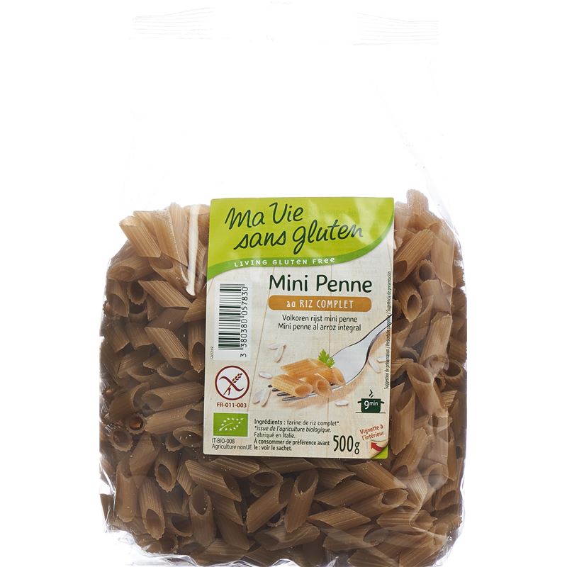MA VIE S GLUT Mini Penne Reis Halbvollkorn 500 g