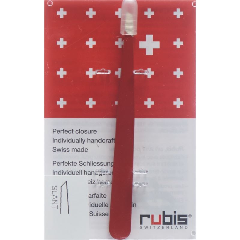 RUBIS Pinzette schräg rot Inox