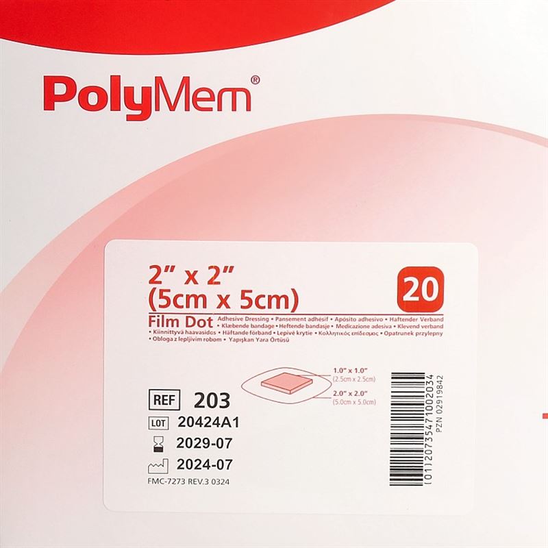 POLYMEM ADHESIVE Wundverband 5x5cm film st 20 x