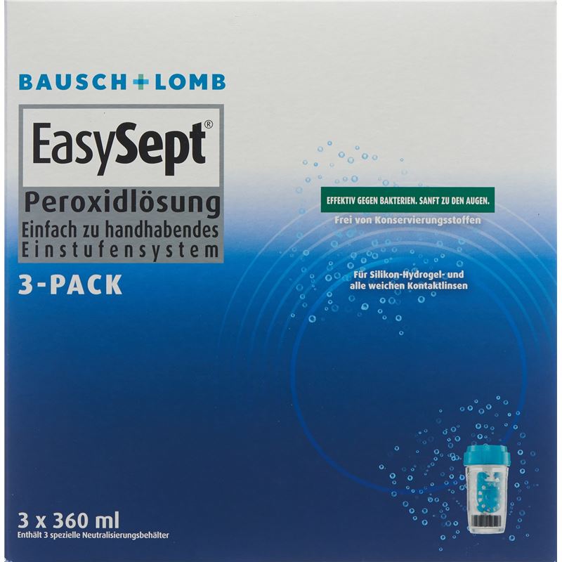 BAUSCH LOMB EasySept Peroxide 3 Pack 3 x 360 ml