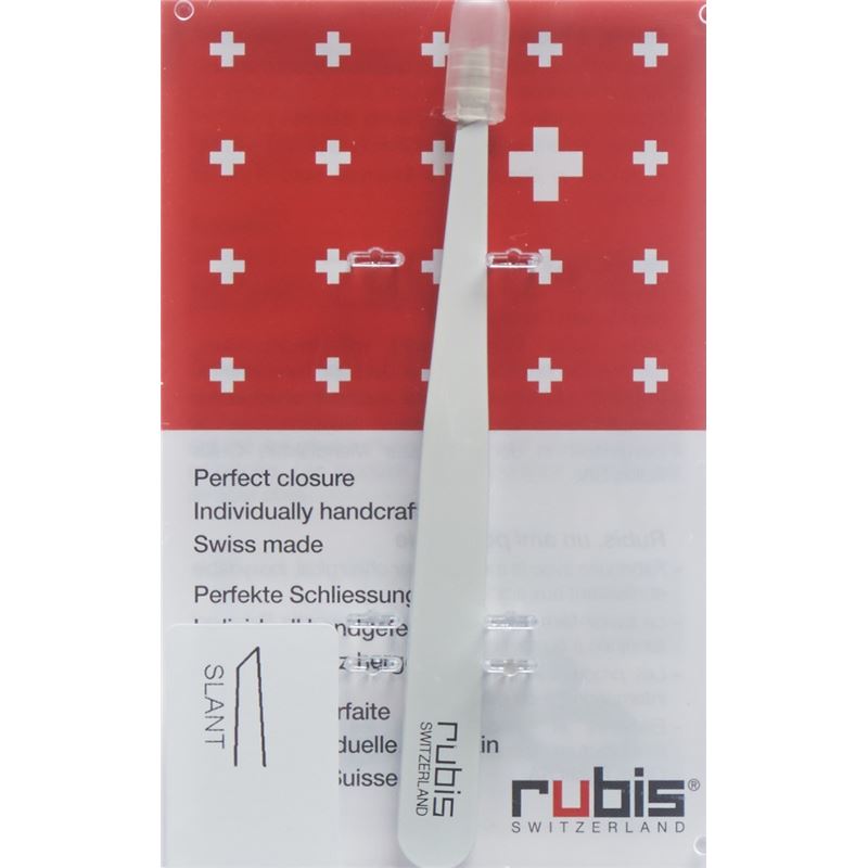 RUBIS Pinzette schräg weiss Inox