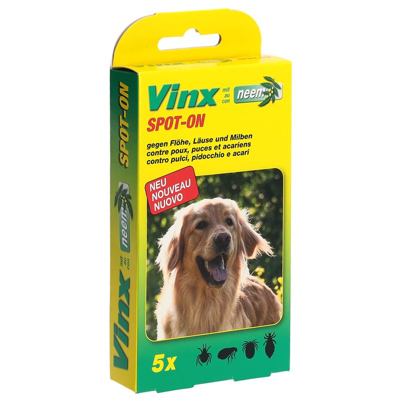 VINX Bio Spot On Tropfen mit Neem Hund 5 x 1 ml