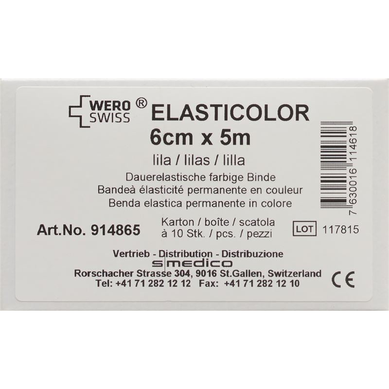 WERO SWISS Elasticolor El Bind 5mx6cm lila 10 Stk