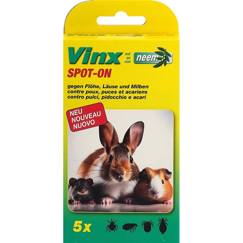 VINX Bio Spot On Tropfen mit Neem Nager 5 x 1 ml