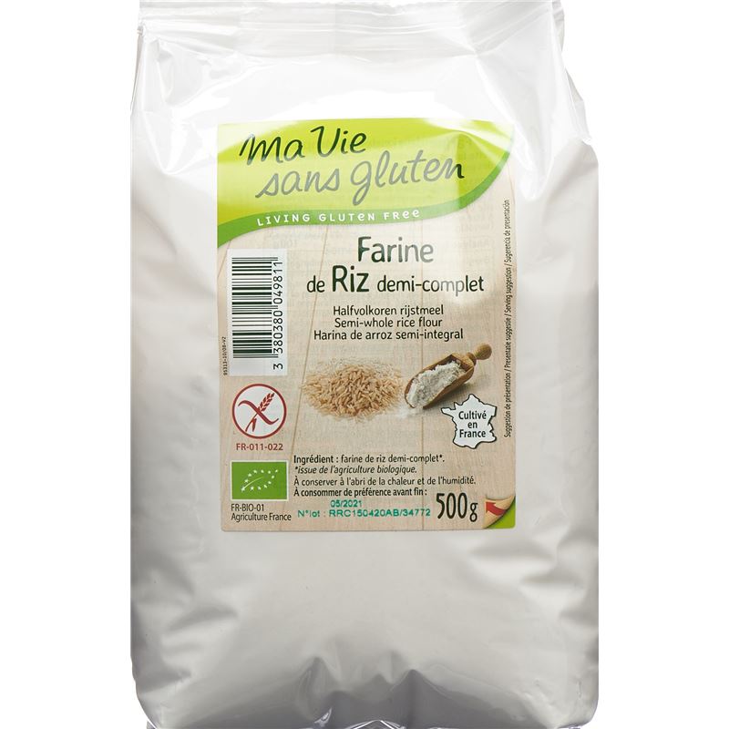 MA VIE S GLUT Mehl Reis Halbvollkorn 500 g