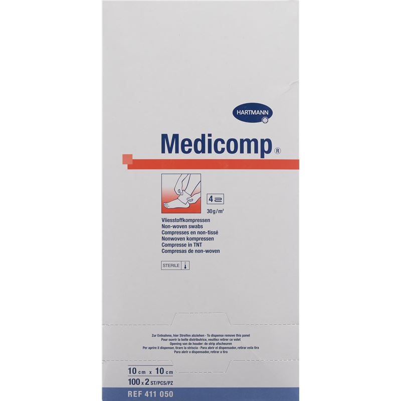 MEDICOMP Bl 4 fach S30 10x10 steril 100 x 2 Stk