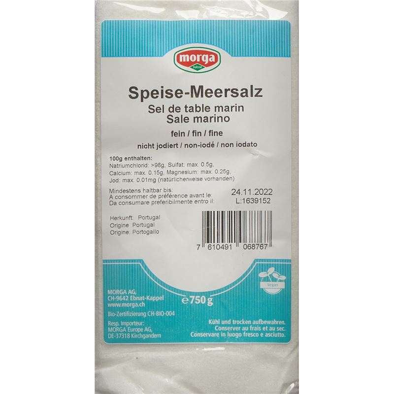 MORGA Meersalz fein Btl 750 g