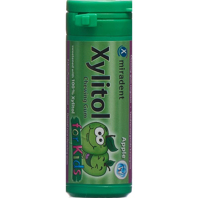 MIRADENT Xylitol Kaugummi Kids Apfel 30 Stk