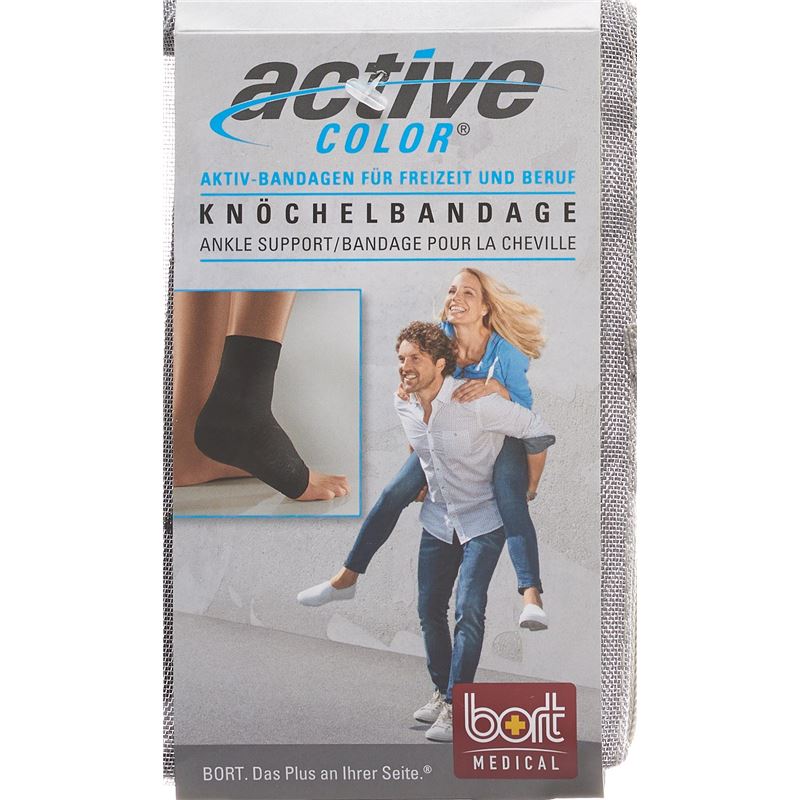 BORT ActiveColor Knöchelbandage L +23cm schwarz