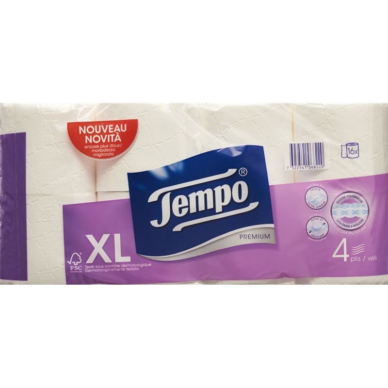 TEMPO Toilettenpapier Premium 4lag 110Blatt 16 Stk