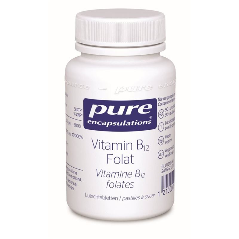 PURE Vitamin B12 Folat Lutschtabl CH Ds 90 Stk