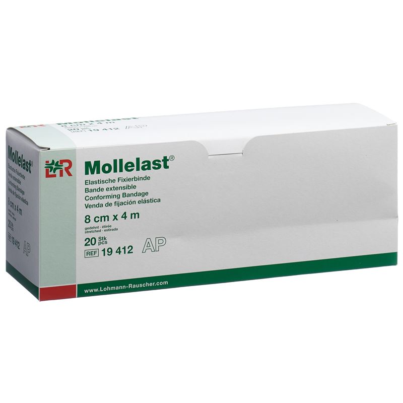 MOLLELAST Elast Fixierbinde 8cmx4m weiss 20 Stk