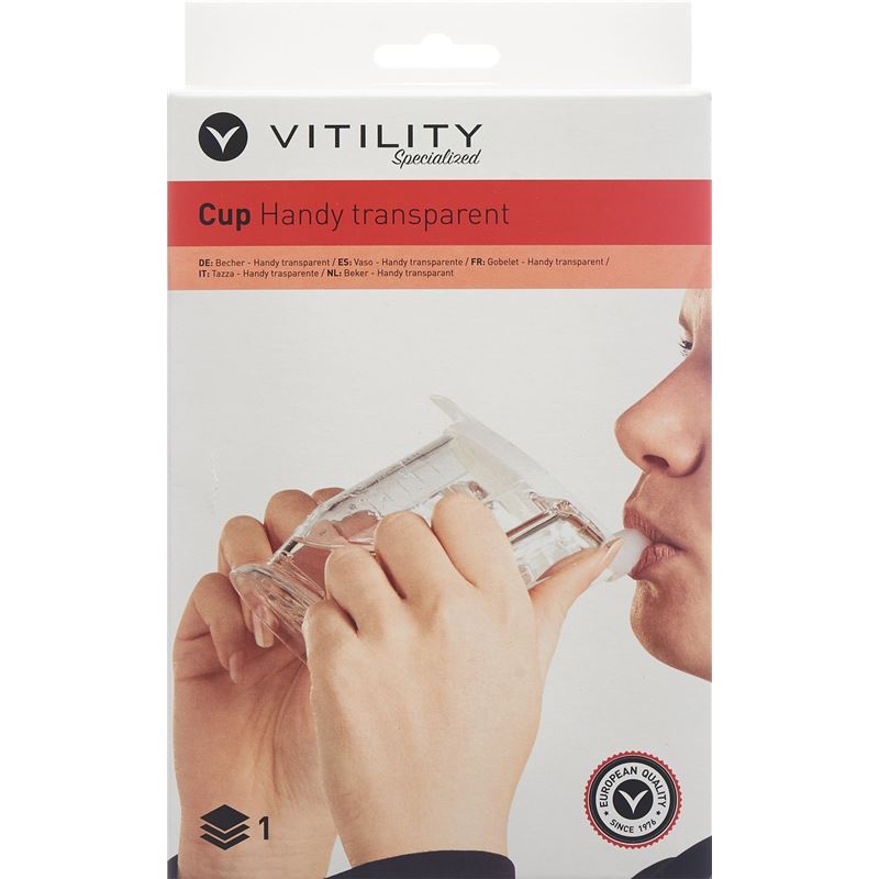 VITILITY Becher HandyCup Institution transparent