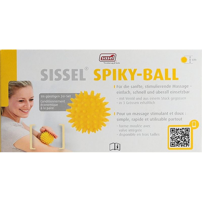 SISSEL Spiky-Ball 8cm gelb 2 Stk