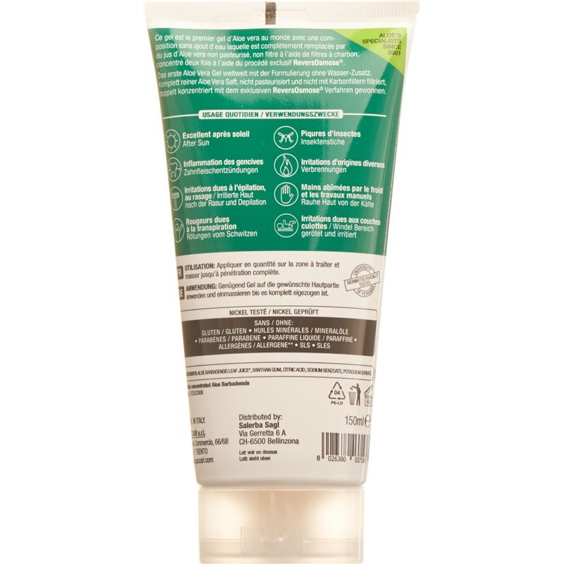 ZUCCARI echtes Aloe Gel Tb 150 ml