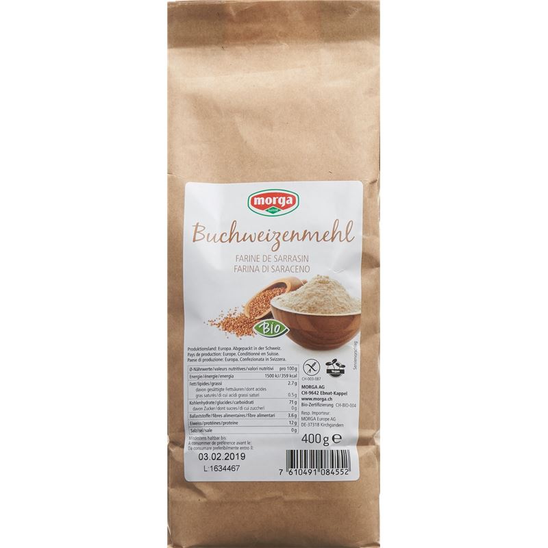 MORGA Buchweizenmehl Bio glutenfrei 400 g