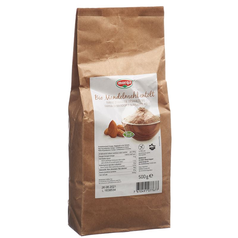 MORGA Mandelmehl entölt glutenfrei Bio 500 g