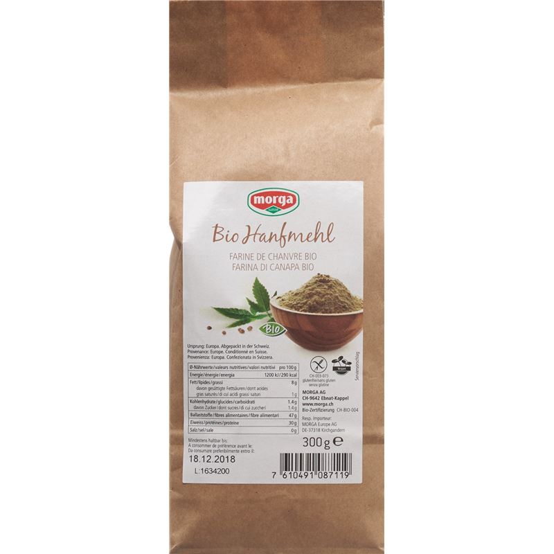 MORGA Hanfmehl Bio glutenfrei Btl 300 g