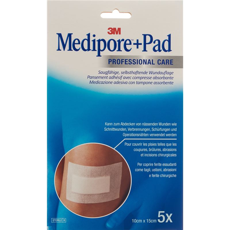 3M MEDIPORE+PAD 10x15cm Wundkissen 5x10.5cm 5 Stk