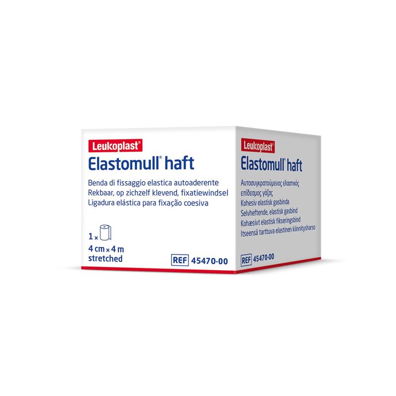 ELASTOMULL HAFT Gazebinde 4mx4cm weiss Rolle