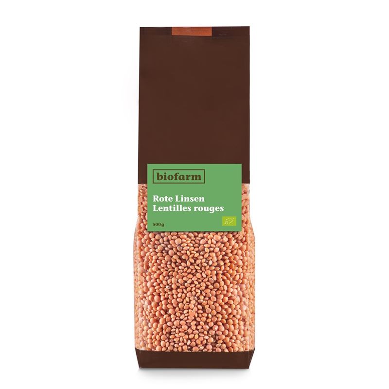 BIOFARM Rote Linsen Knospe Btl 500 g