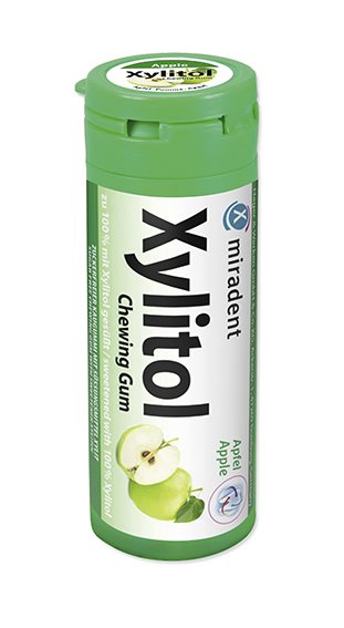 MIRADENT Xylitol Kaugummi Kids Apfel 30 Stk