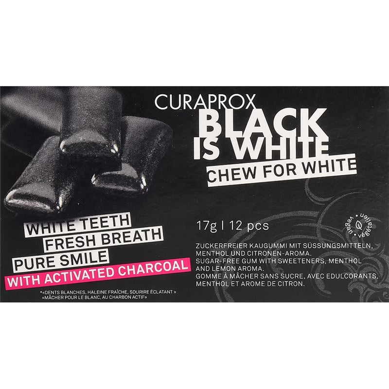 CURAPROX Black is White Kaugummi Blist 12 Stk
